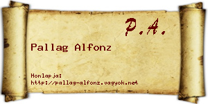 Pallag Alfonz névjegykártya